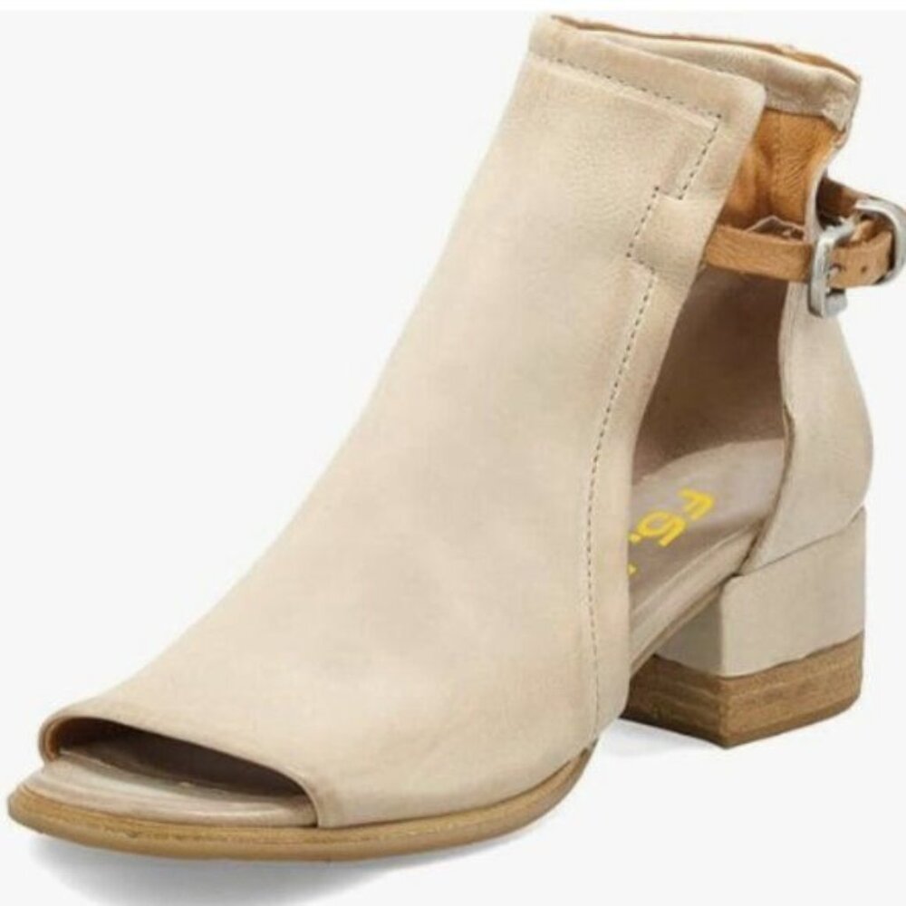 FSJ Women Peep Open Toe Sandals Boot Cut Out Buckle Ankle Bootie Sandals Nude